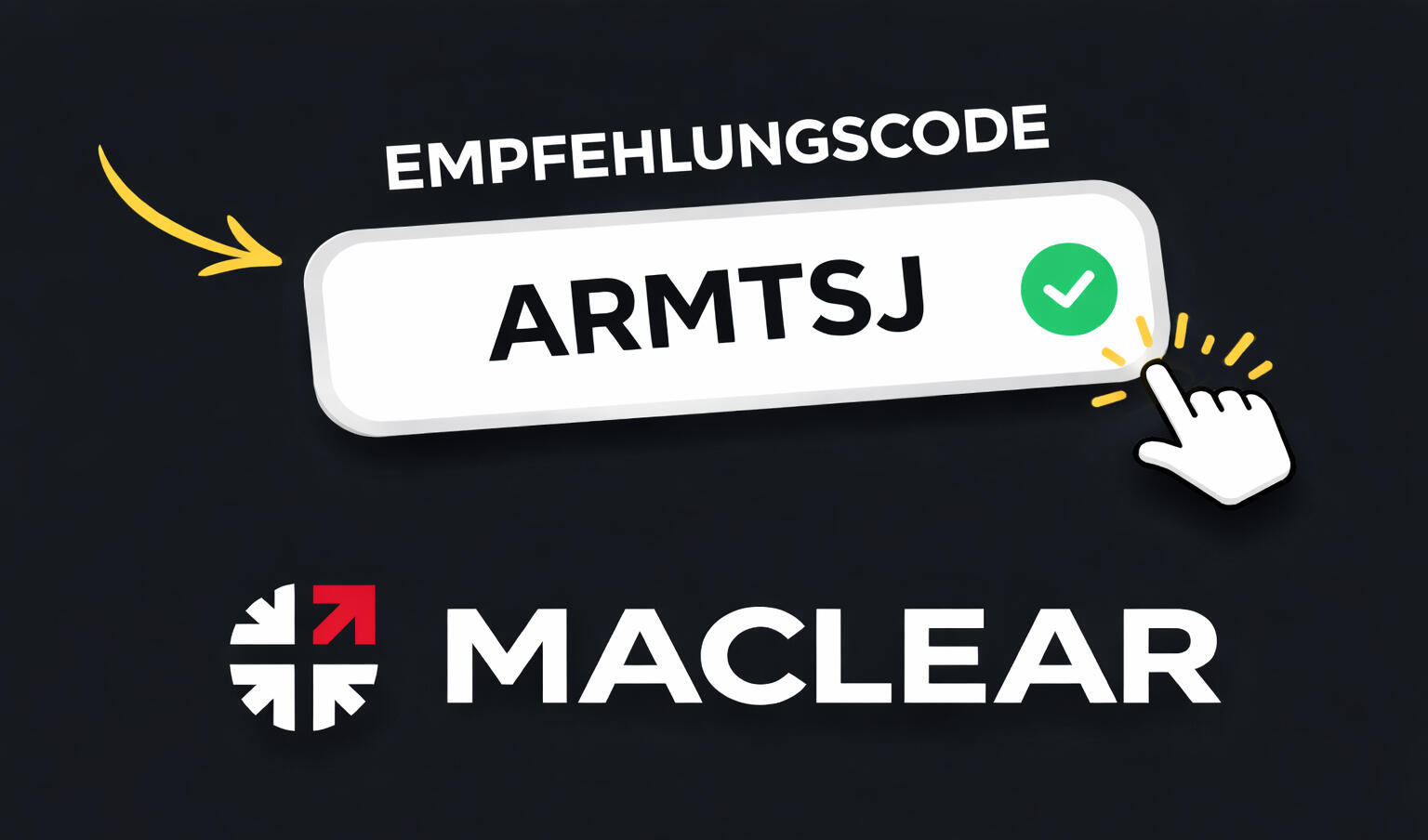 Maclear Empfehlungscode ARMTSJ : 3 % Cashback für 90 Tage auf alle Investments Maclear Empfehlungscode ARMTSJ mit 3 % Cashback auf alle Investitionen für 90 Tage - P2P Lending und Crowdfunding Plattform